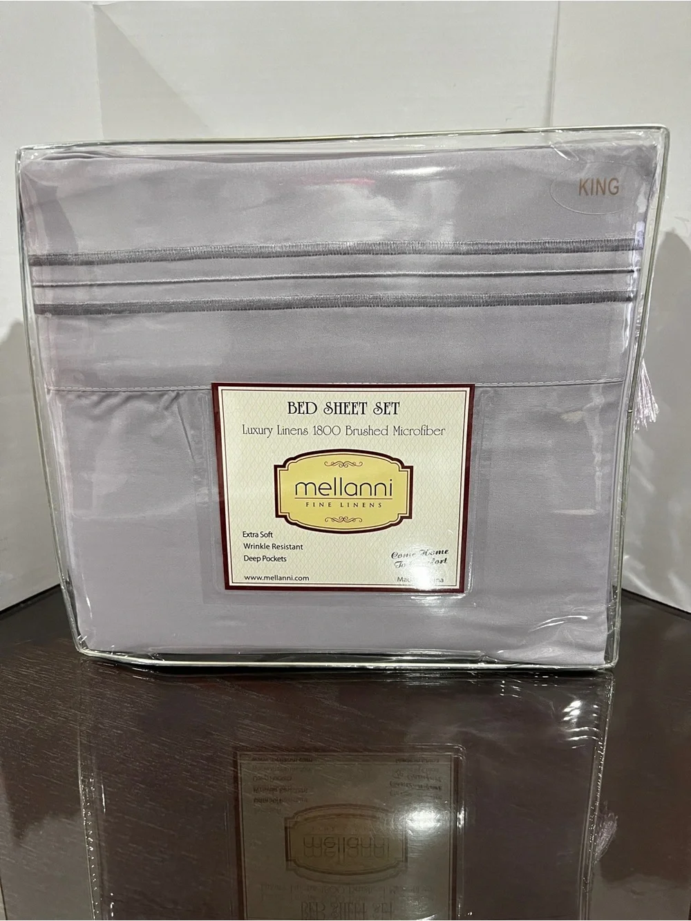 Mellanni 1800 Brushed Microfiber Bed Sheets King Lavender 4-Piece Set Soft